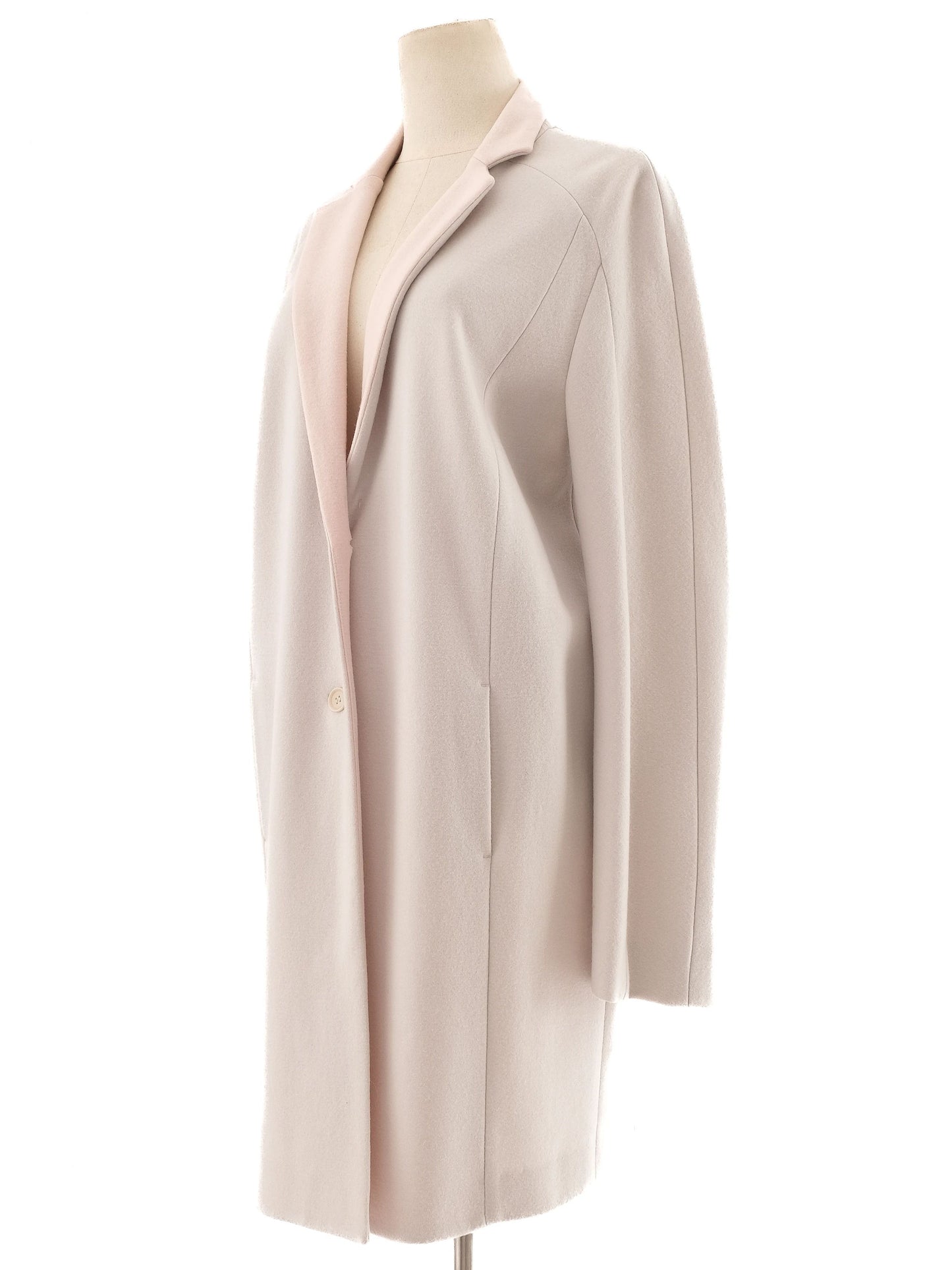 new marccain gray wool coat women size l elegant design