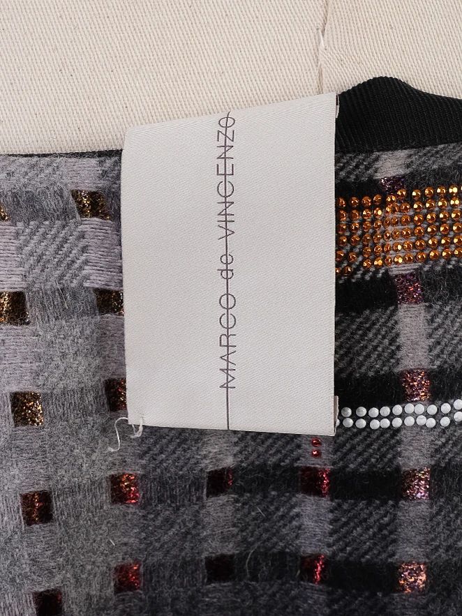 excellent marco de vincenzo checked skirt combined colors polyester women