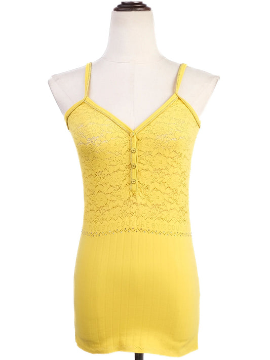 Excellent VDP Yellow Lace Camisole Top Size M Women