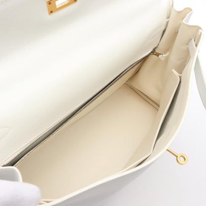 Hermes Kelly 35 Handbag White Leather Epsom