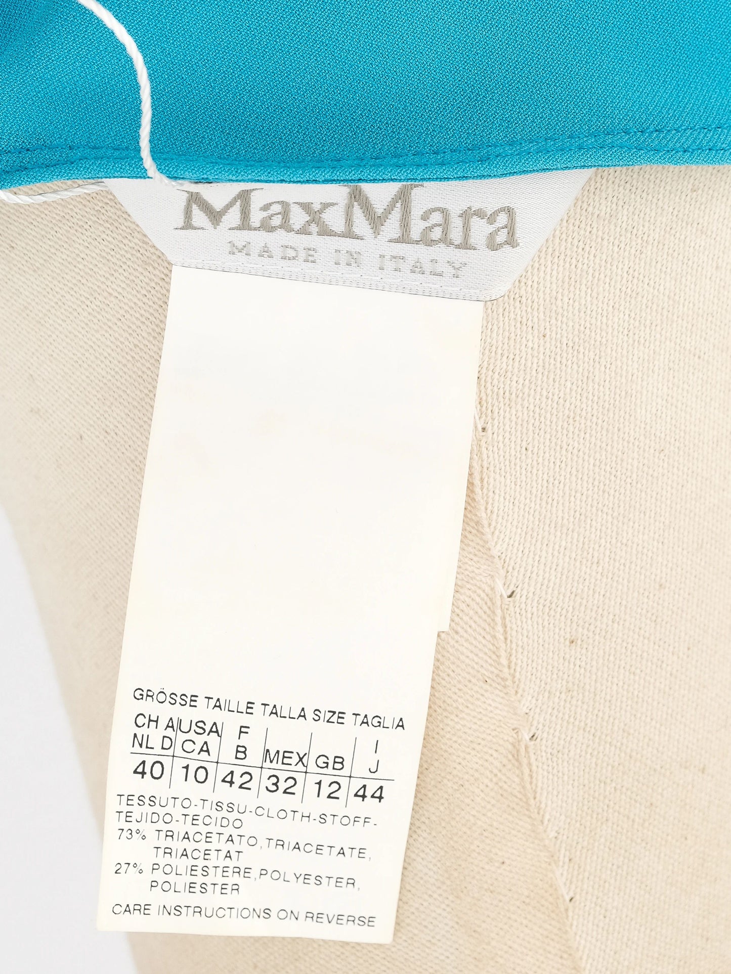 excellent max mara turquoise sleeveless dress xl triacetate