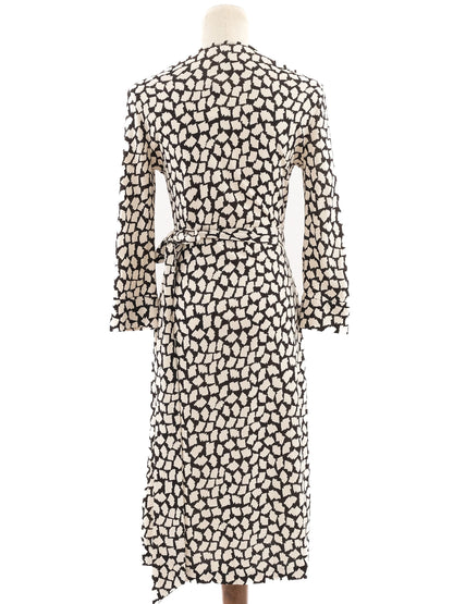 Excellent Diane von Furstenberg Wrap Dress S Silk Abstract Pattern