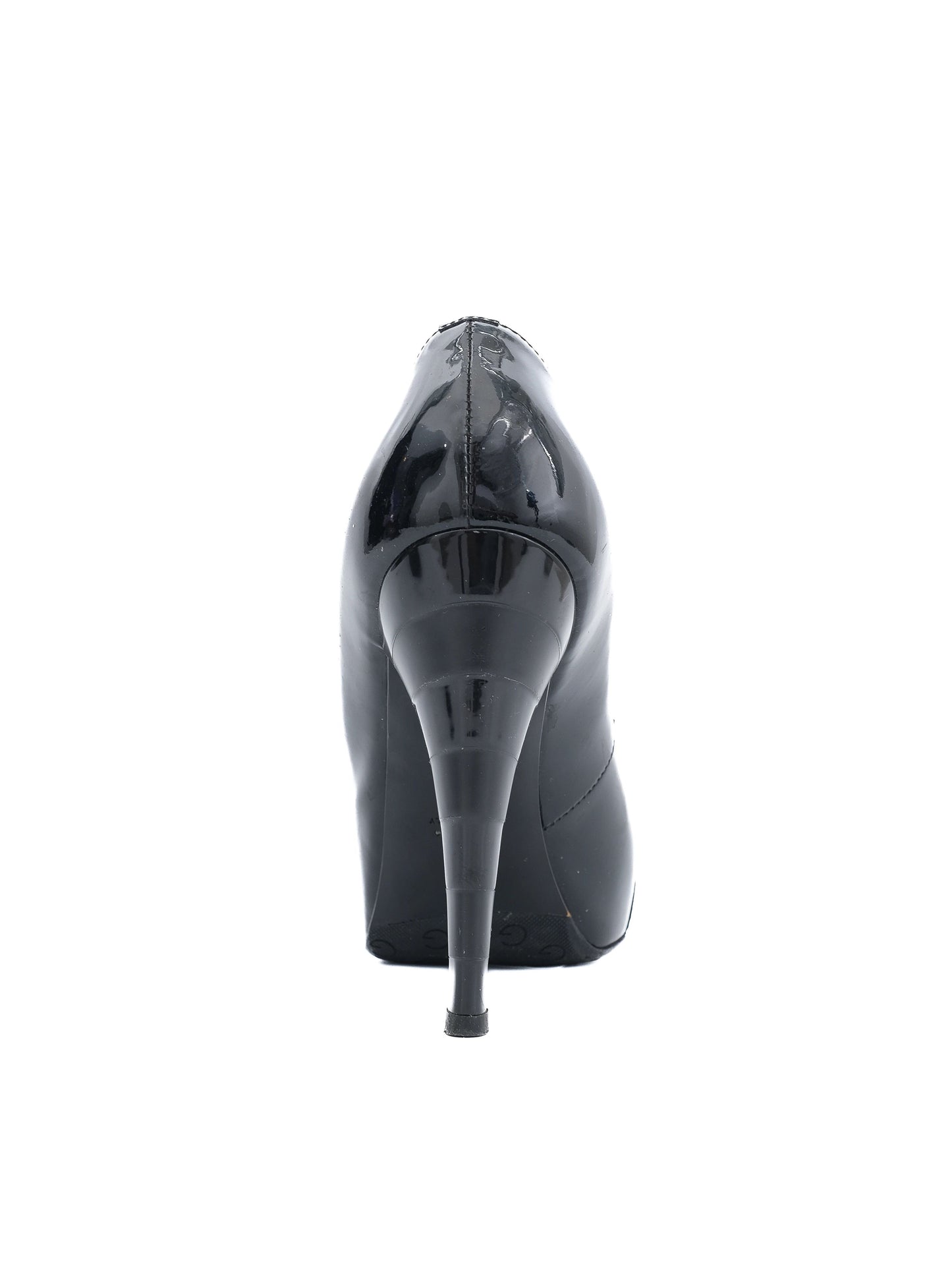 excellent giovanni fabiani black leather high-heeled shoes size 36