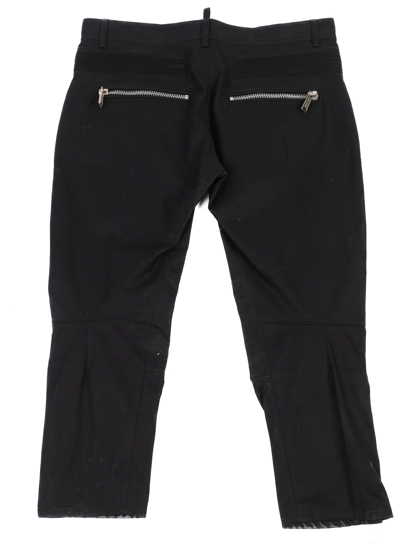 excellent dsquared2 black cotton pants size 40 with zipper details