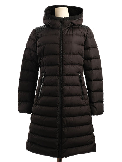 Perfect Moncler Blue Hooded Puffer Coat Nylon Women