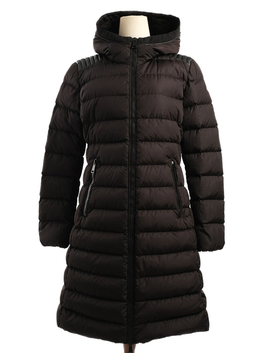 Perfect Moncler Blue Hooded Puffer Coat Nylon Women
