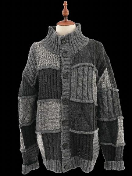 excellent bugatti gray wool knitted cardigan size xxl