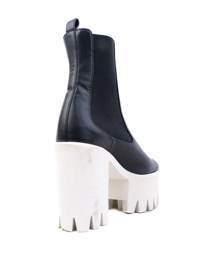 Average Stella McCartney Black Leather Platform Ankle Boots Size 37