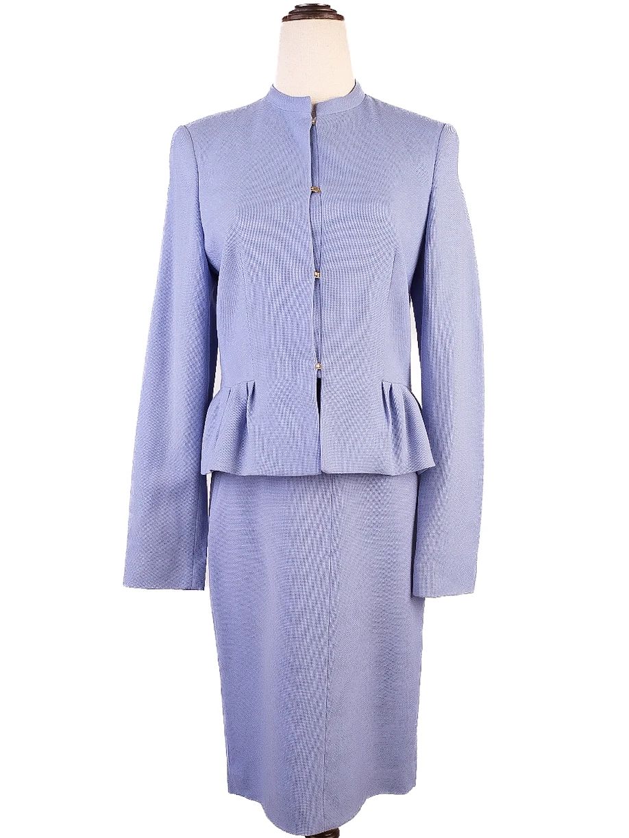 excellent hugo boss women's suit blue cashmere wool size s