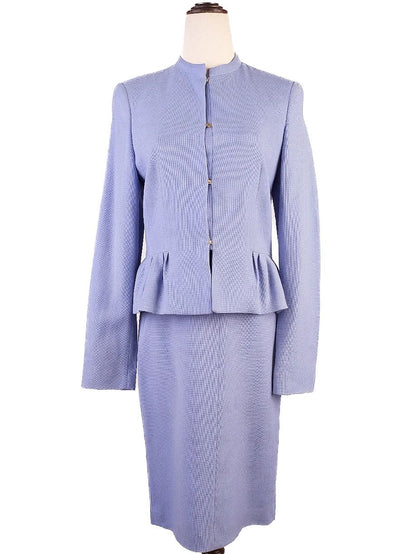 Excellent Hugo Boss Women's Suit Blue Cashmere Wool Size S