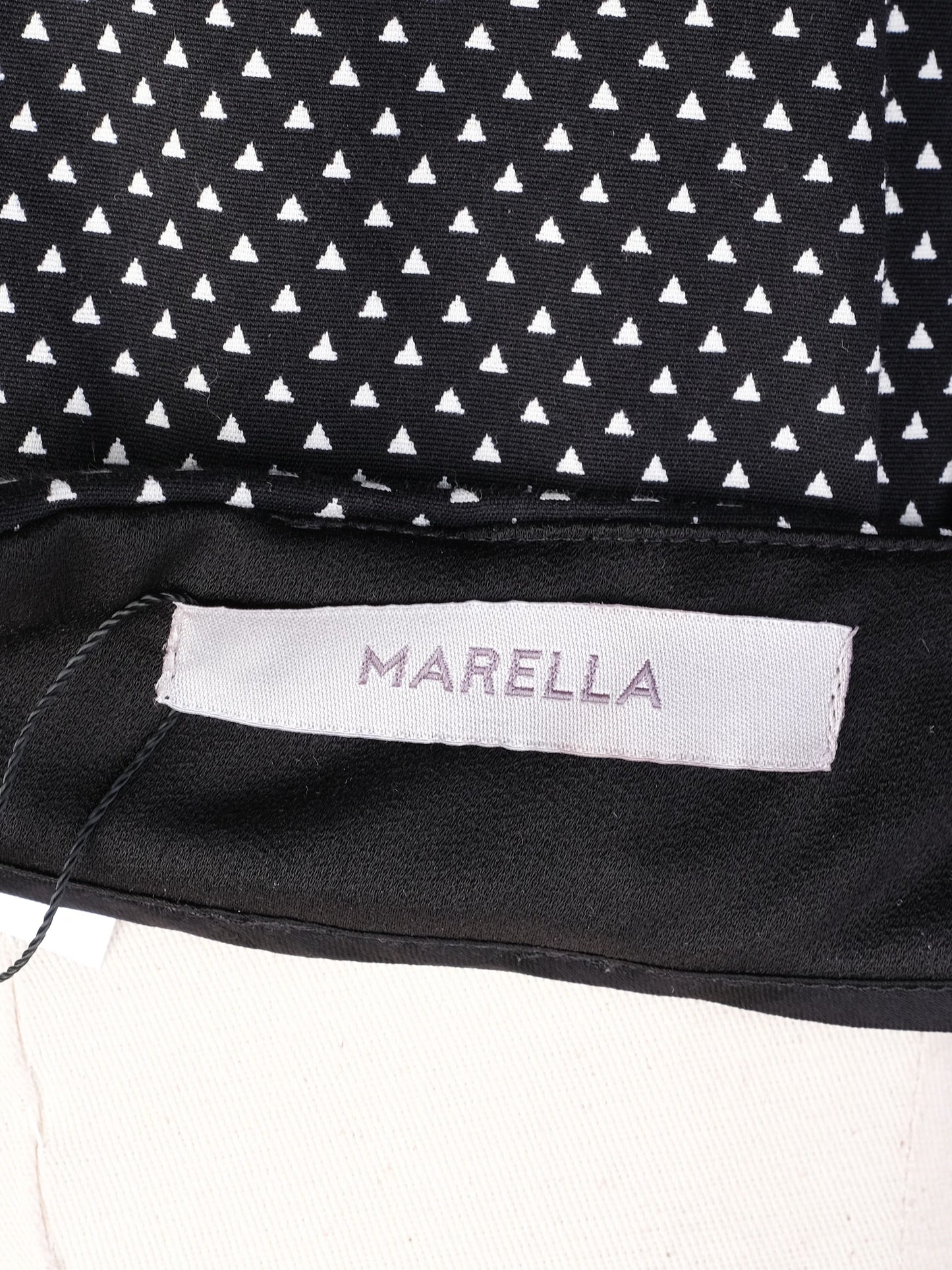 excellent marella black pleated skirt m with white pattern