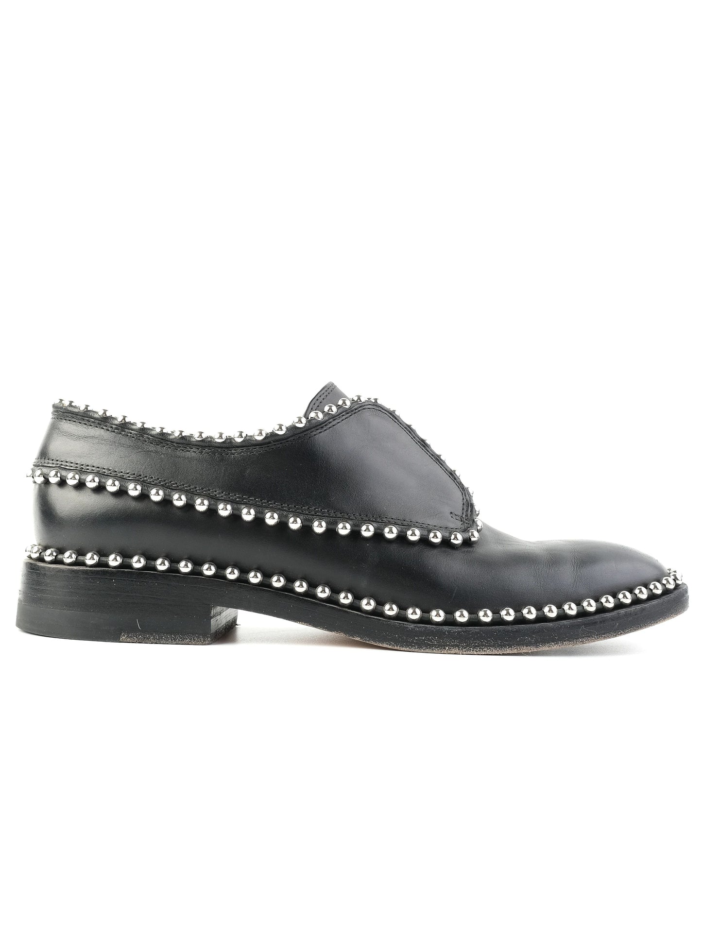 excellent alexander wang black leather shoes size 39 with silver studs