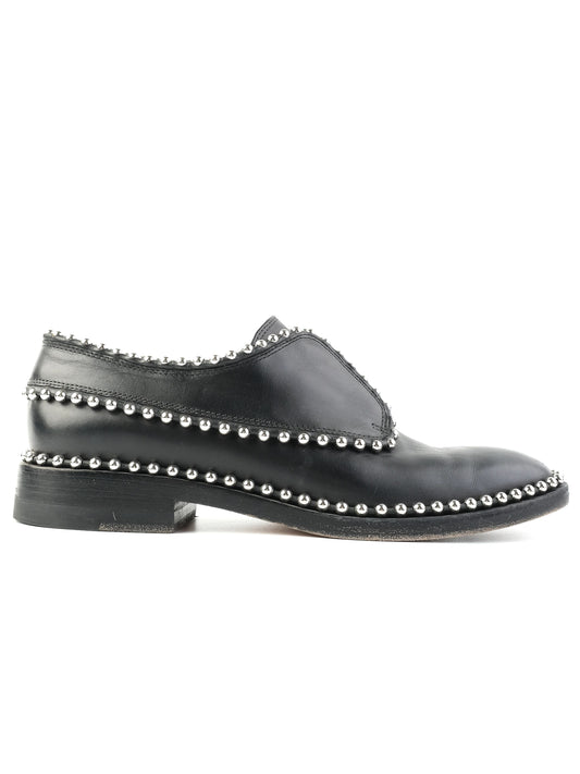 Excellent Alexander Wang Black Leather Shoes Size 39 with Silver Studs