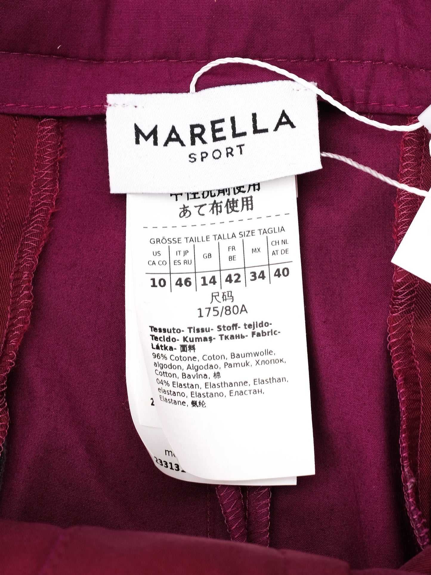 excellent marella magenta wide-leg pants xl with bow detail