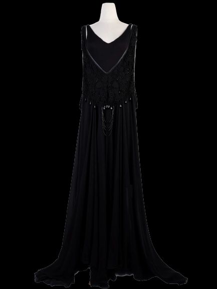 Augustin Teboul Black Sleeveless Gown XS Elegant Embellishments