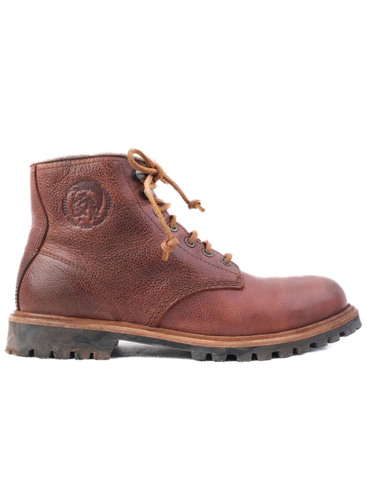 Average Diesel Orange Leather Boots Size 42 for Men