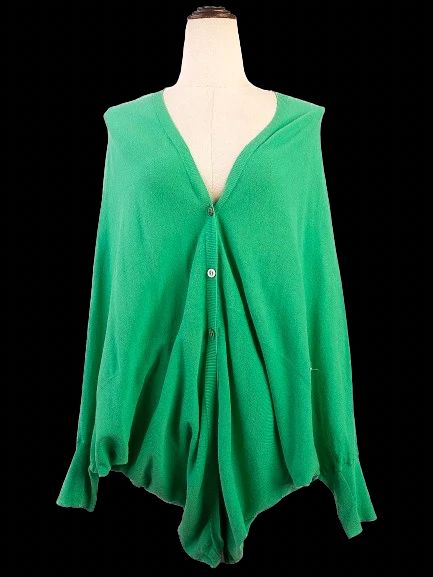 excellent paul&joe green cotton oversized cardigan size m