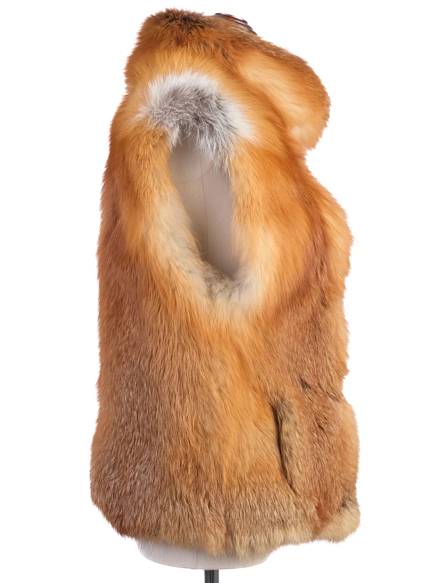 wonderfur women's orange fur vest size s excellent condition