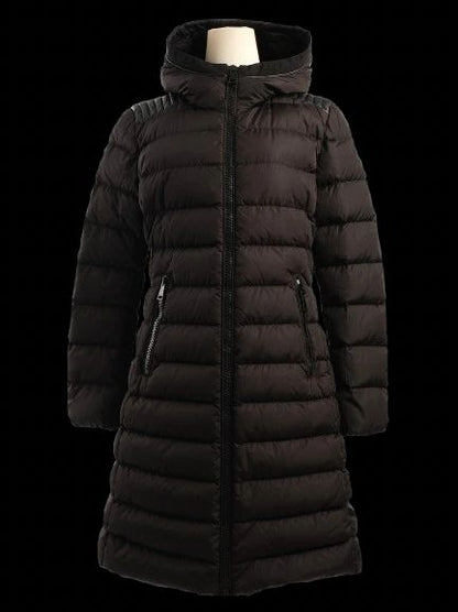 Perfect Moncler Blue Hooded Puffer Coat Nylon Women