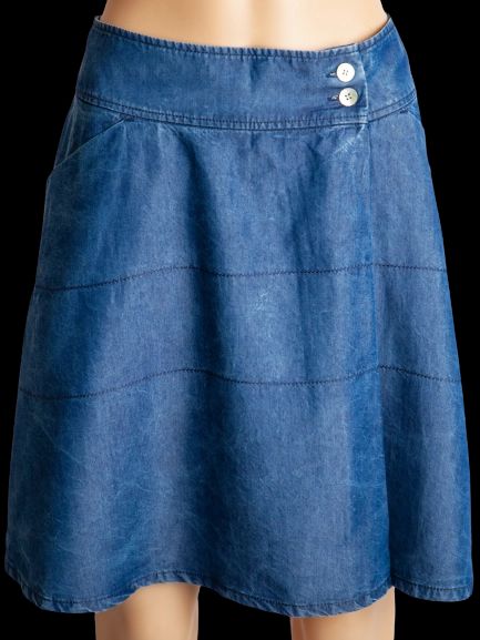 Good Emporio Armani Women's Blue Denim Skirt Size L A-Line