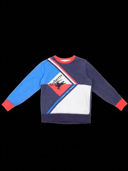 Excellent Burberry Kids Sweatshirt Blue Red Size 10 with Knight Design