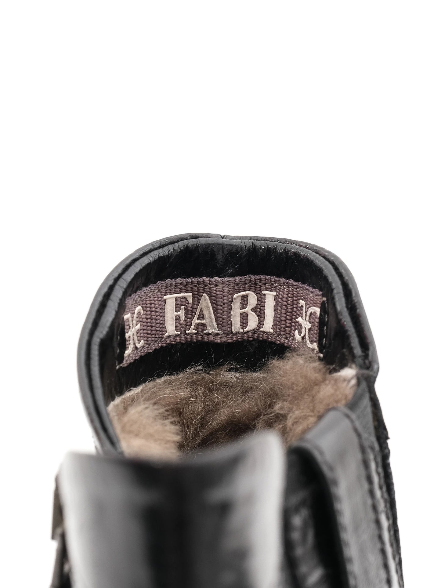 excellent fabi black leather ankle boots size 43 with zipper