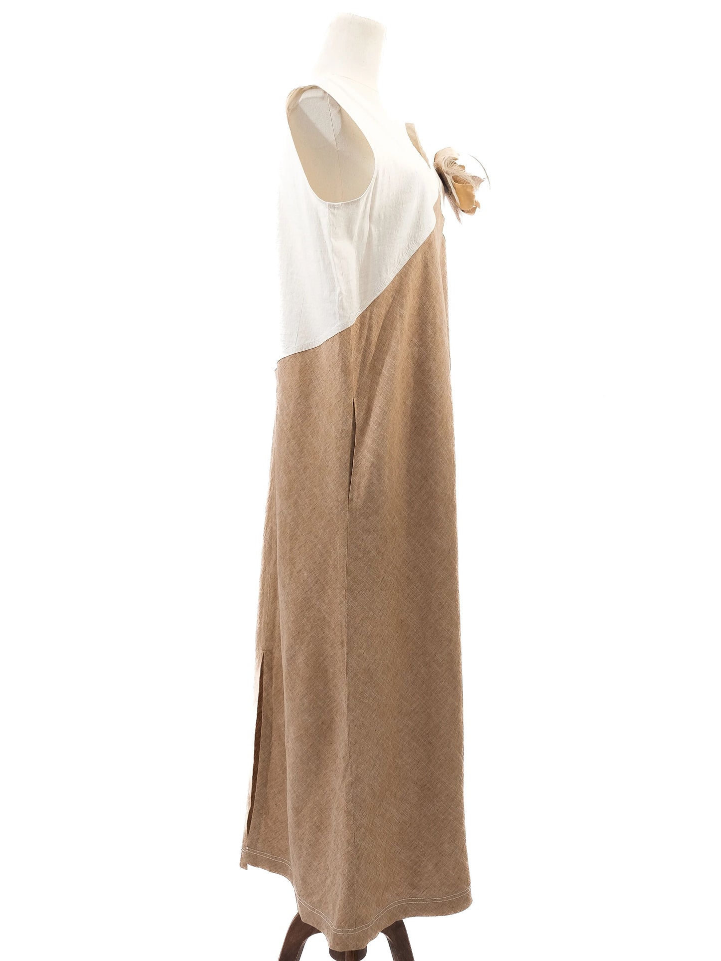 new lorena antoniazzi yellow sleeveless long dress, size xxl