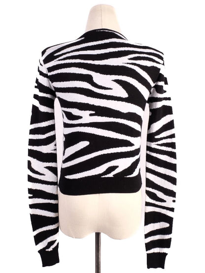 Excellent Balmain Zebra Print Cardigan Cotton Size N/A
