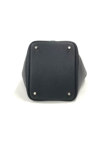 Hermes Black Picotin MM,Taurillon Clemence PHW  U Stamp