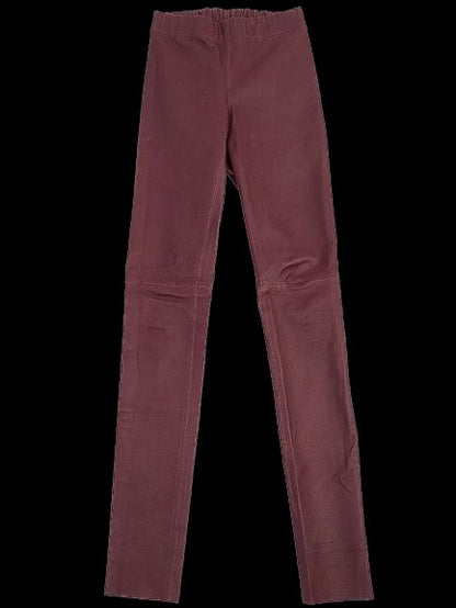 Average Condition Joseph Maroon Leather Leggings Size S
