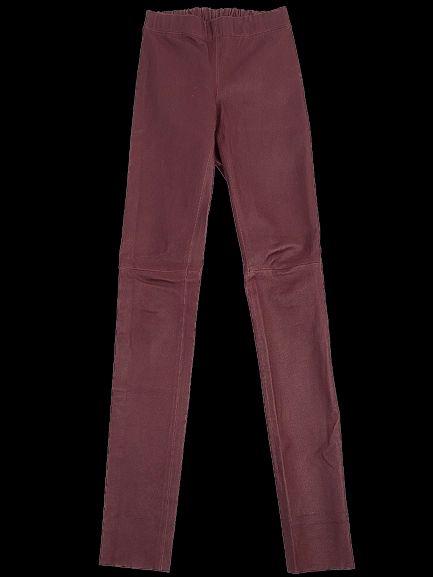 Average Condition Joseph Maroon Leather Leggings Size S