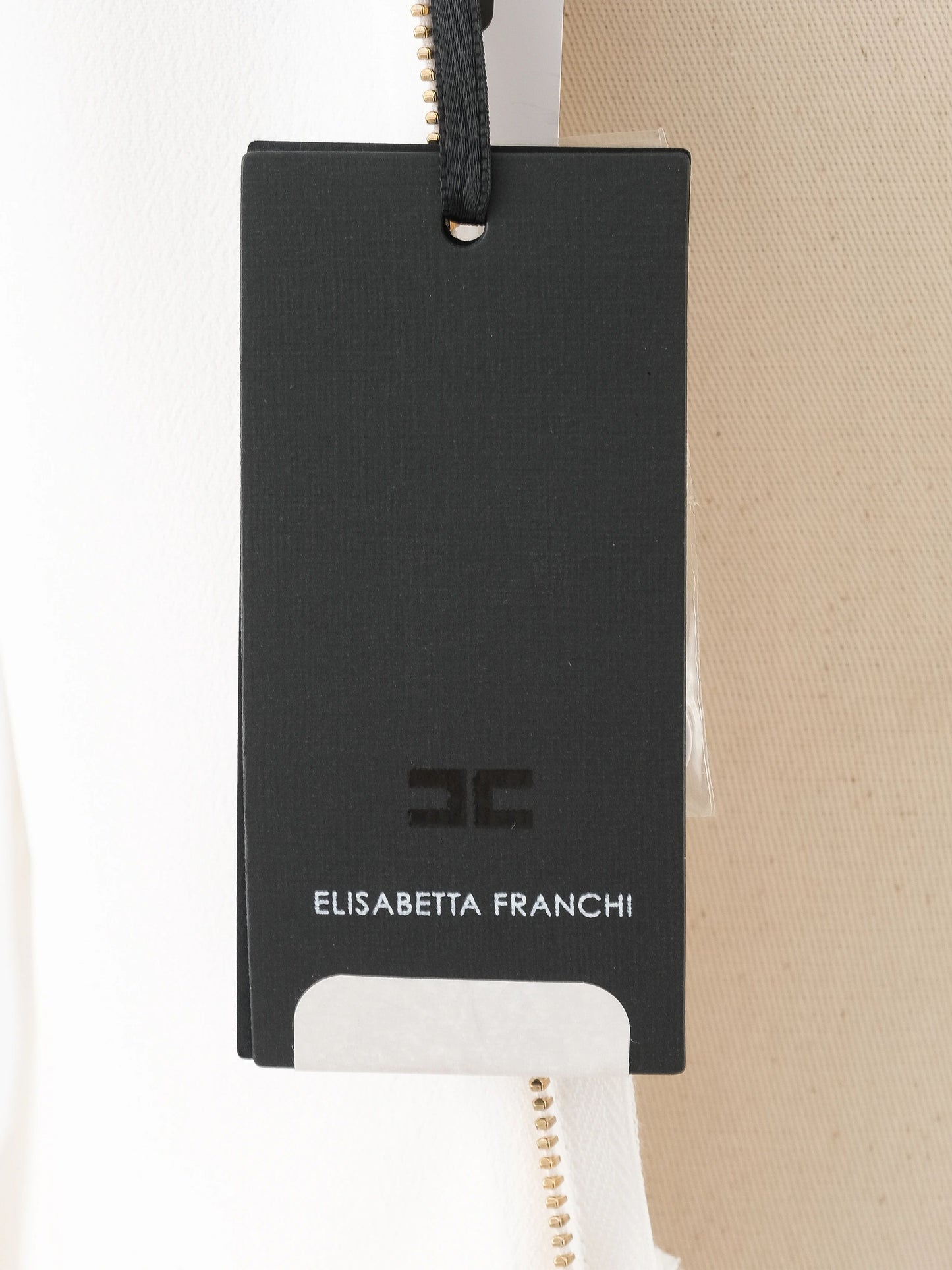 new elisabetta franchi white asymmetrical jumpsuit size l