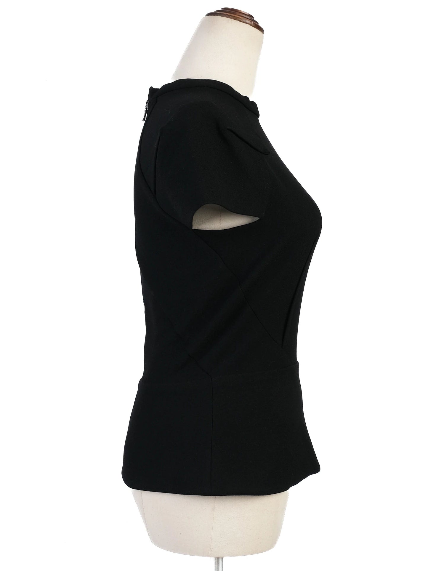 excellent roland mouret black viscose top size s with structured shoulders