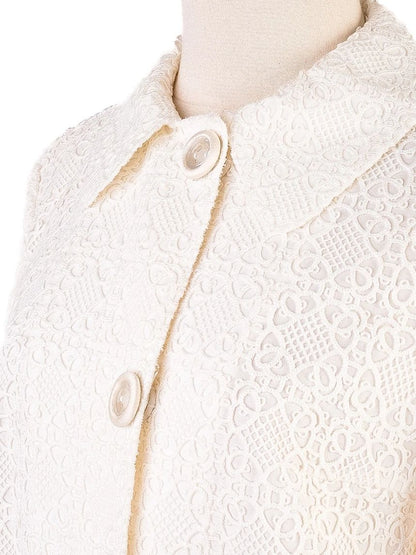 Excellent Ermanno Scervino White Lace Coat Size XS Women