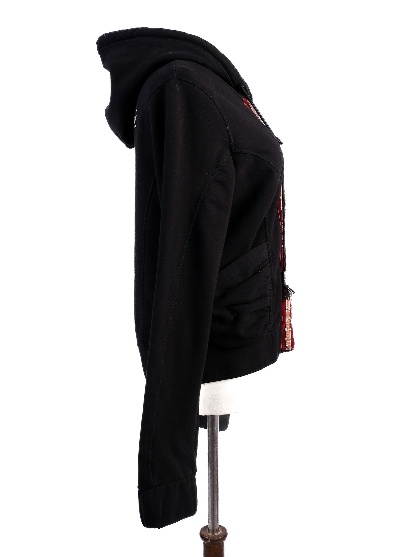 excellent john galliano black cotton hoodie size m with unique design