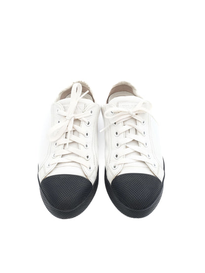 Average Condition Prada White Leather Sneakers Size 36