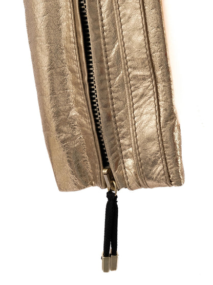 Excellent Iceberg Yellow Leather Jacket Size S with Quilted Detail