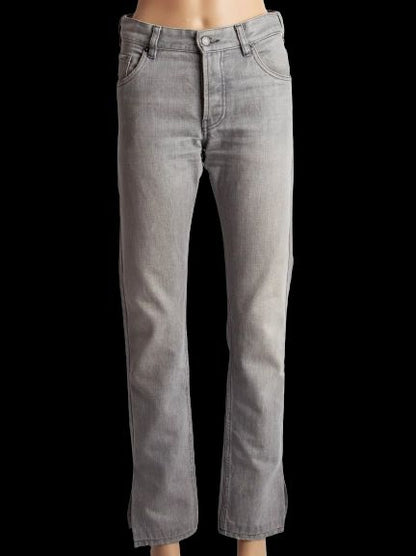 Excellent Prada Gray Cotton Jeans Size S with Ankle Slit Detail