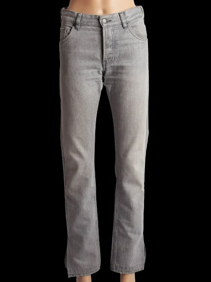 Excellent Prada Gray Cotton Jeans Size S with Ankle Slit Detail