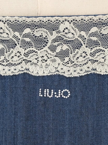 Liu Jo Blue Denim Dress Size S Spaghetti Straps Lace Details