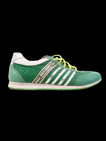 excellent walk safari green leather sneakers size 37 athletic casual