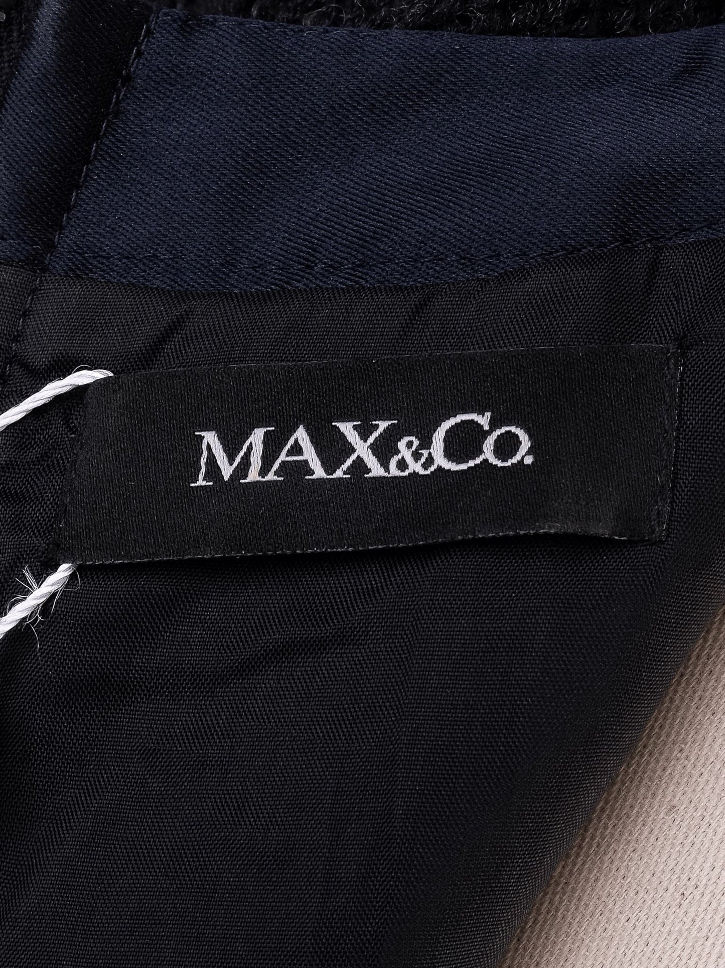 excellent max&co blue wool short-sleeved dress size xs