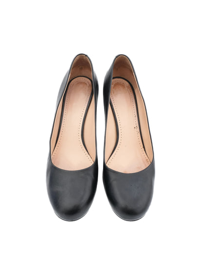 Excellent Bally Black High-Heeled Leather Shoes Size 40