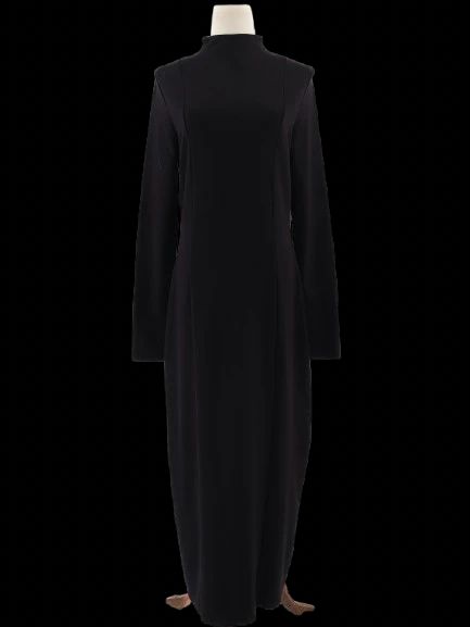 new cos black long sleeve dress high neck viscose size n/a