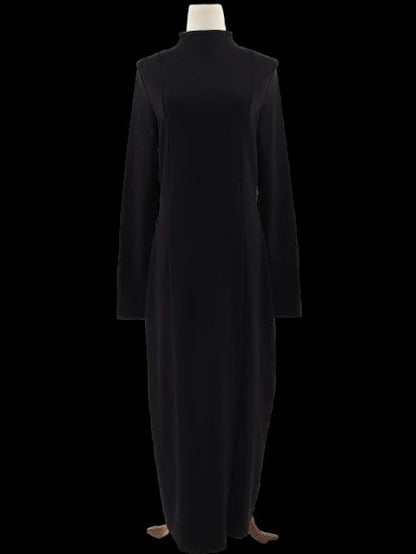 NEW Cos Black Long Sleeve Dress High Neck Viscose Size N/A