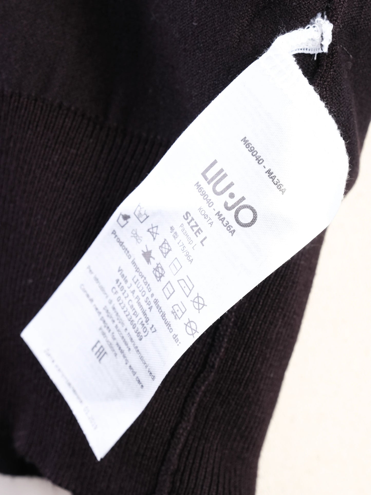 new liu jo black turtleneck sweater size l with embellishments