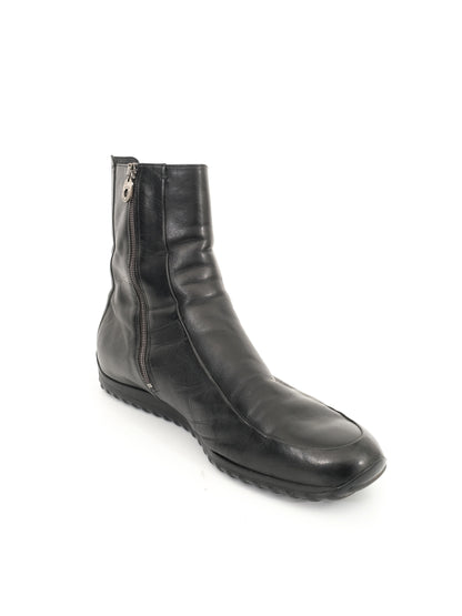 Excellent Bally Black Leather Boots with Side Zipper Size 45