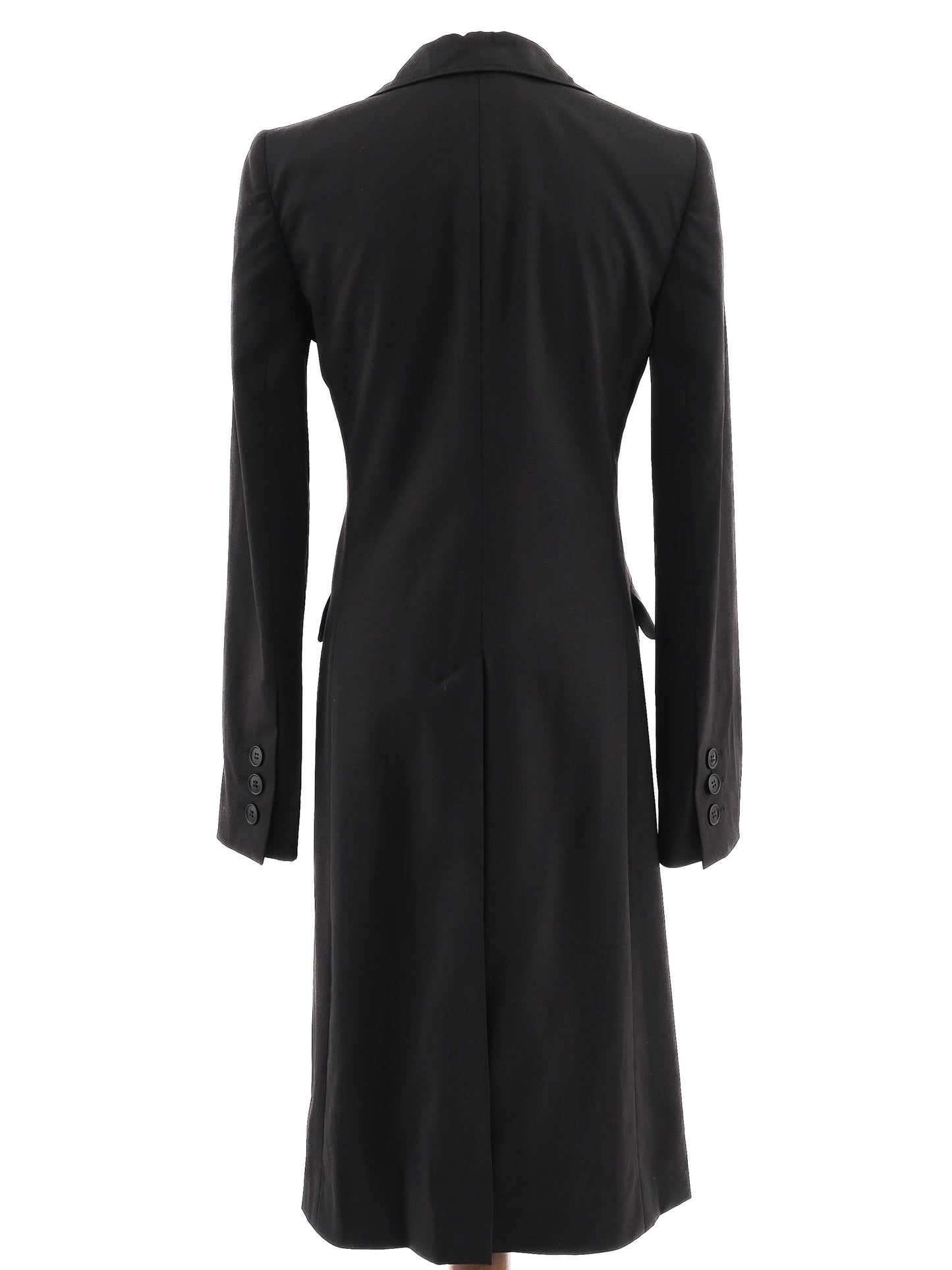 excellent emporio armani black wool womenõs coat size s