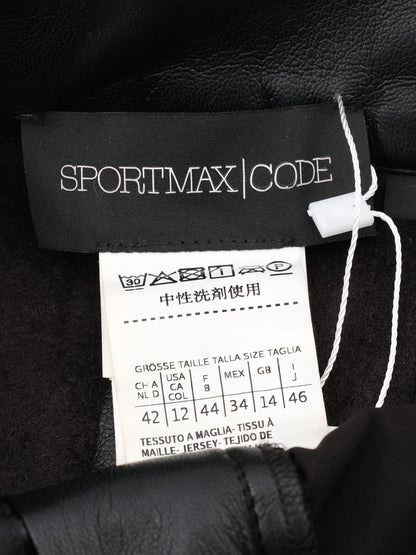 Sportmax Black Pleated Pants with Side Buckles Size XXL Excellent