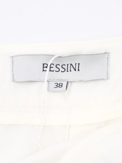 Excellent Bessini White Viscose Women's Skirt Size S with Braided Trim